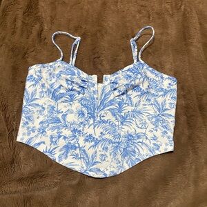 NWOT - Pastel Blue and White V-Bar Cami Top